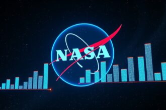 NASA logo with budget charts