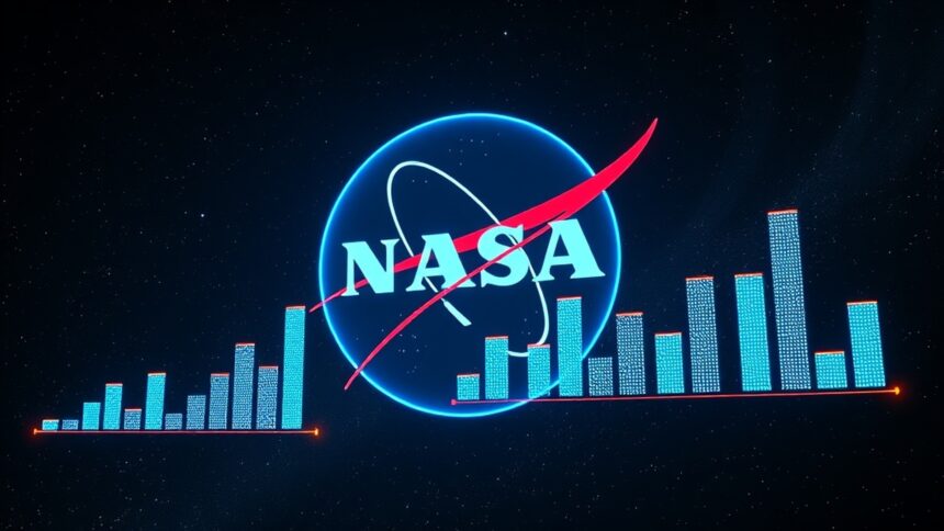 NASA logo with budget charts