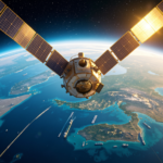 Sentinel satellite overlooking the Strait of Hormuz shipping lanes